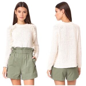 Madewell Loop-Edge Pullover Sweater Small Boucle Fringe Ivory